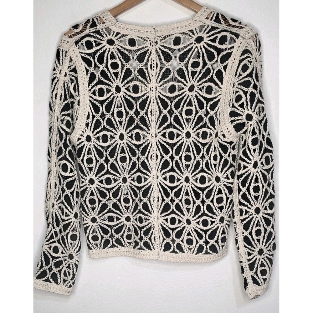 New Solitaire Crochet Top Blazer Cardigan Women M Doily Lace Dainty Cottagecore - Picture 4 of 7